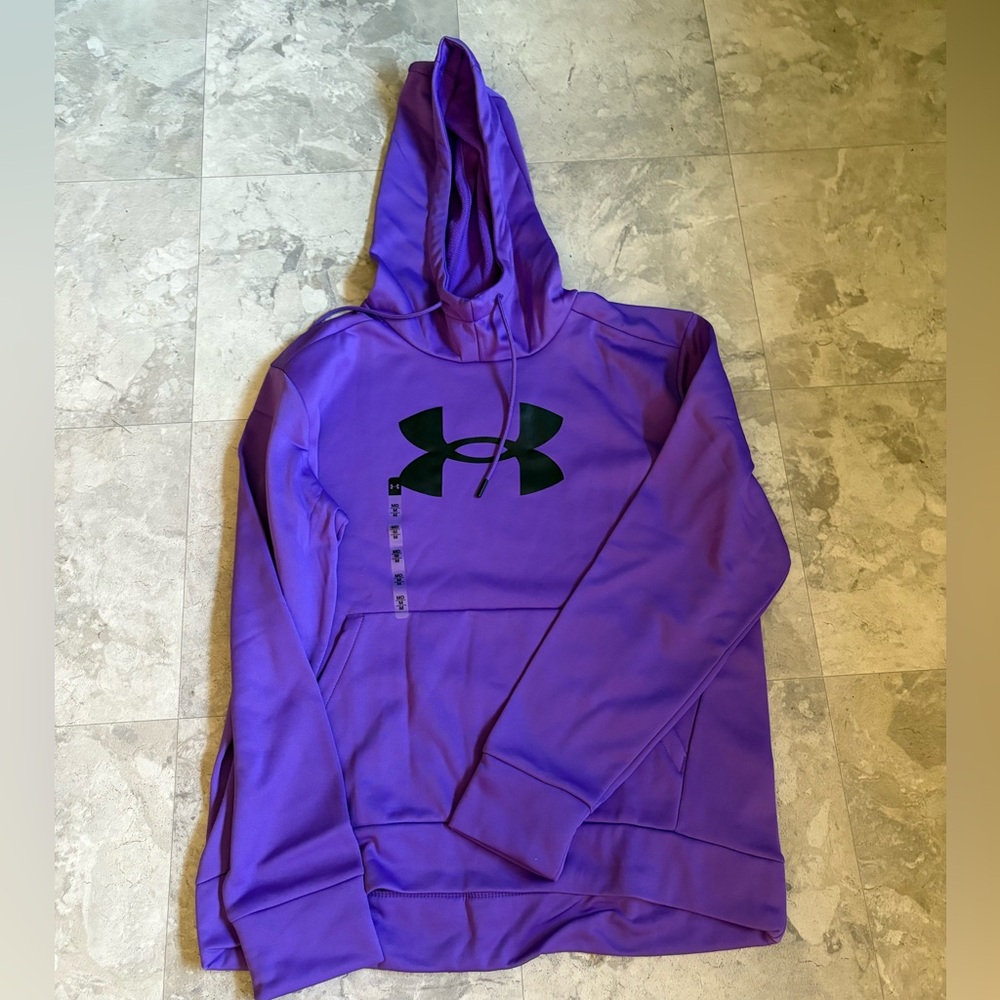 Under Armour Purple Pullover Hoodie with Black Logo